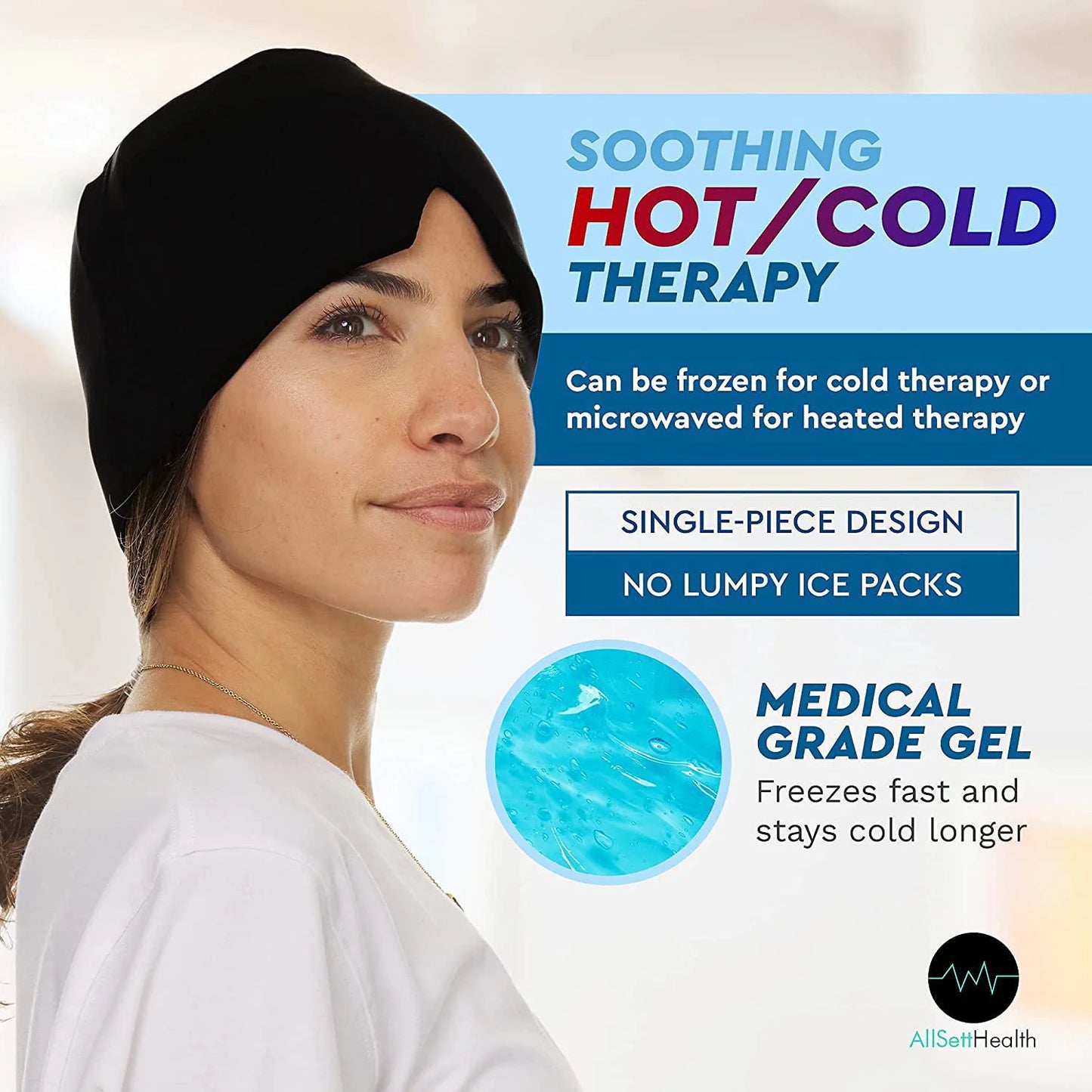 Migraine Relief Hat Mask - Cold Compress Hood